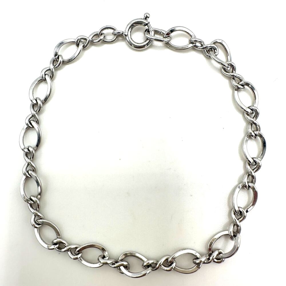 BAB Ballou vintage 925 sterling silver figure eight chain bracelet 6.94"